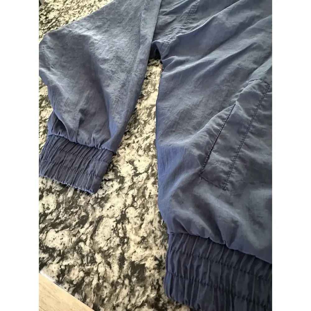 Vintage Adidas Jacket Mens Medium Blue Nylon Trefoil Zip Windbreaker 80s Classic